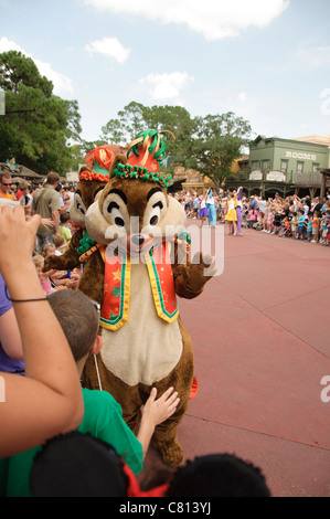 magic kingdom celebrate a dream come true parade chip'n'dale  the chipmunks Stock Photo