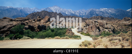 Alabama Hills and Sierra Nevada Mountains, California Stock Photo