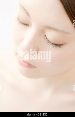 Close Up of Young Woman Stock Photo