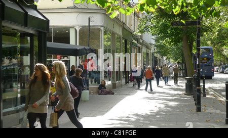 Shoppers and the Homeless, Cheltenham Stock Photo