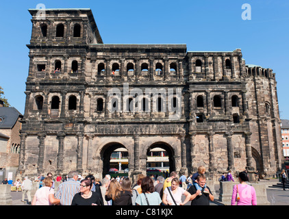 Roman monument Porta Nigra in Trier Rheinland-Palatinate Germany Stock Photo