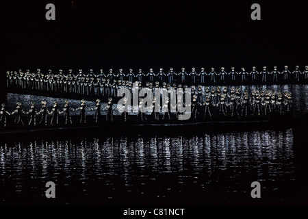 Silver Impressions,the Liu San Jie performance consists of approximately 500 performers on the waters of the Li River, Yangshuo. Stock Photo