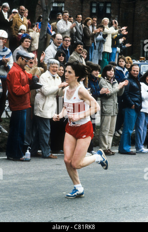 Joan Benoit winner of the 1983 Boston Marathon Stock Photo