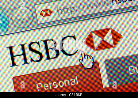 HSBC logo and website close up Stock Photo