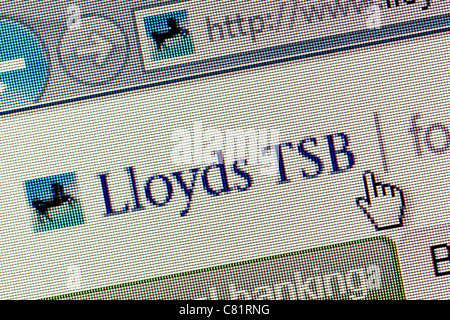 Lloyds TSB bank logo and website close up Stock Photo