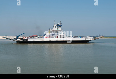 Alabama, Dauphin Island, car toll ferry to Fort Morgan across mouth of Mobile Bay Stock Photo