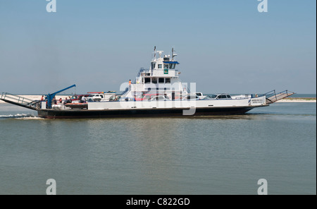 Alabama, Dauphin Island, car toll ferry to Fort Morgan across mouth of Mobile Bay Stock Photo