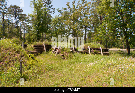 Alabama, Spanish Fort, Historic Blakeley State Park, site of last major battle of Civil War, battlefield earthworks Stock Photo