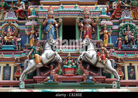 Gopuram of Sri Mariamman Temple, Kuala Lumpur , Malaysia Stock Photo