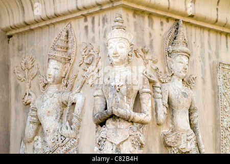 details of a little buddhist temple in the Wat Phra Singh temple courtyard, chiang mai, thailand Stock Photo