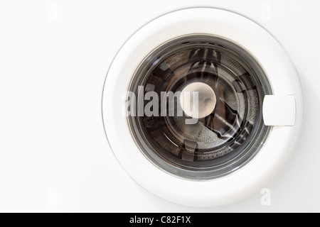 White washing machine door close up Stock Photo