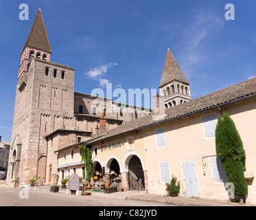 Abbey of Saint Philibert in the riverside town of Tournus, Burgundy Stock Photo