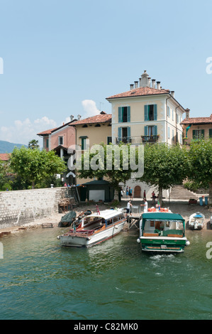 The habour at Isola dei Pescatori, Lake Maggiore, Italy. Stock Photo