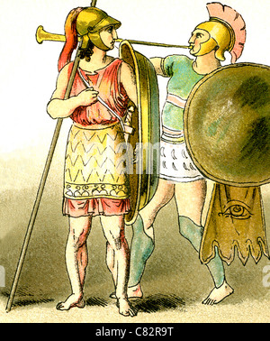 These illustrations of ancient Greeks represent, from left to right: a ...
