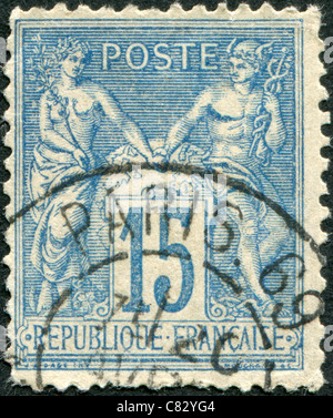 FRANCE - 1892: A stamp printed in France, shows an allegory of Peace and Commerce Stock Photo