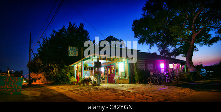 Blue Desert Cafe, on D Street (SW 155), Cedar Key, Florida, USA Stock Photo