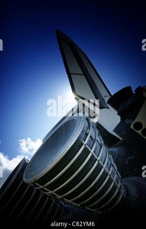 Close up of space shuttle thruster, kennedy space center, florida, usa Stock Photo