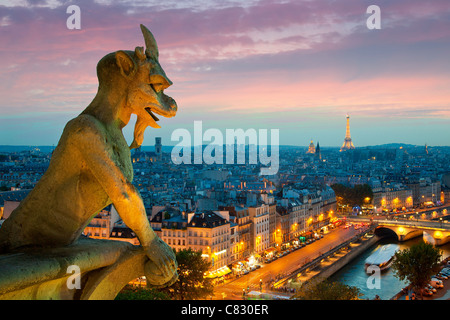 France, Paris, view over Paris from Notre Dame Cathedral Stock Photo
