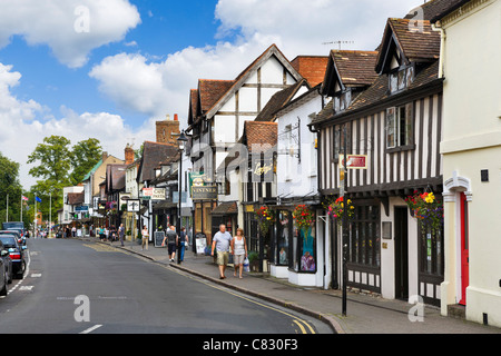 Shops on Sheep Street in the historic centre, Stratford-upon-Avon, Warwickshire, England, UK Stock Photo