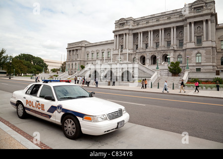 Capitol Police car outside National Library of Congress, Washington DC ...