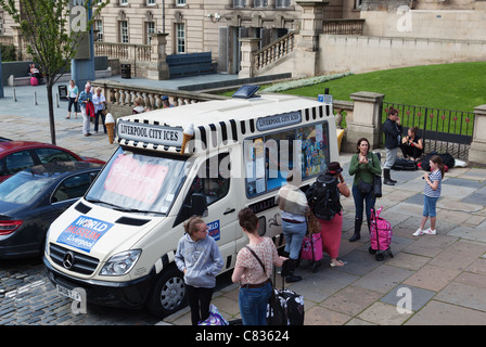 Ice cream van outside Walker Art Gallery, Liverpool, UK Stock Photo