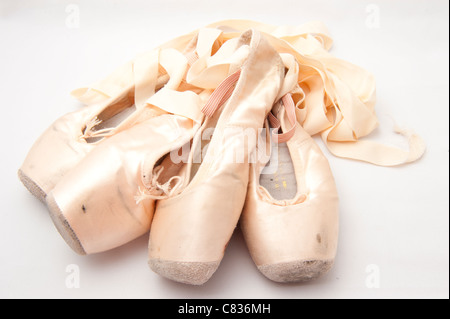 Ballet shoes for pointe work. Stock Photo