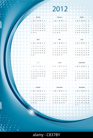 October calendar 2012, week starts with sunday Stock Photo - Alamy