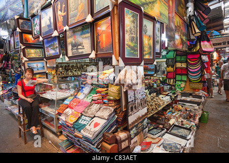 Cambodia, Phnom Penh, Russian Market, Souvenir Shop Stock Photo