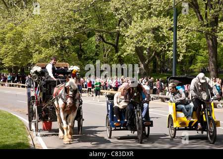 Recreational Activity, East Drive, Central Park, NYC Stock Photo