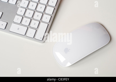 An Apple Mac mouse and keyboard Stock Photo