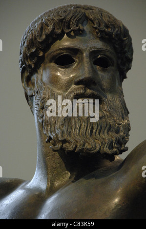 Greek art. Classical period. Initial Period. Zeus. Bronze sculpture. Dated to the year 460 BCE. Stock Photo