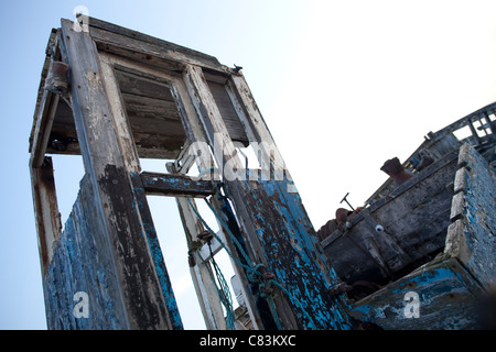 Weathered Boat on Shore (Dugeness) Stock Photo