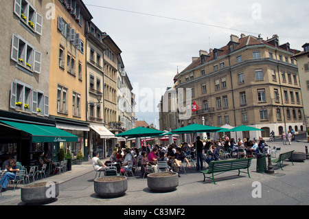 Street scene, Geneva old town, Switzerland Stock Photo