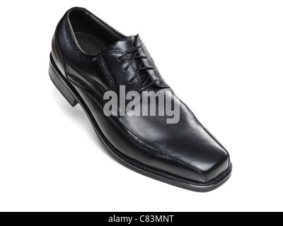 Mens black dress shoe isolated on white background Stock Photo