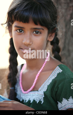 Beautiful girl Andhra Pradesh South India Stock Photo