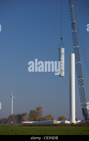 Wind Farm Construction Stock Photo