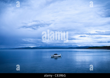 Empty boat in lake Stock Photo