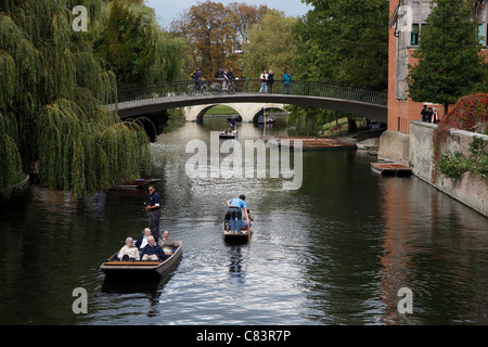 Punting on the River Cam at Cambridge Stock Photo