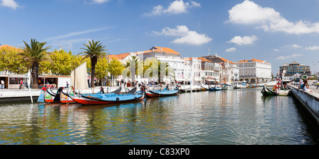 Traditional boats in Aveiro (Portugal) Stock Photo