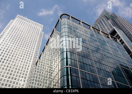 Buildings in Canary Wharf including Citi Bank and the main tower at One Canada Square Stock Photo