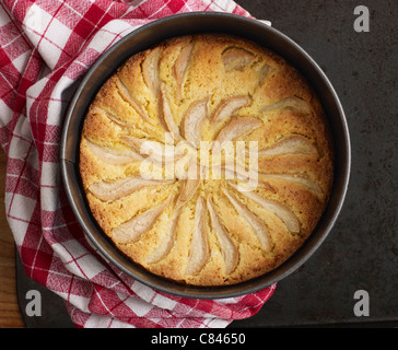 Pear and orange polenta cake Stock Photo