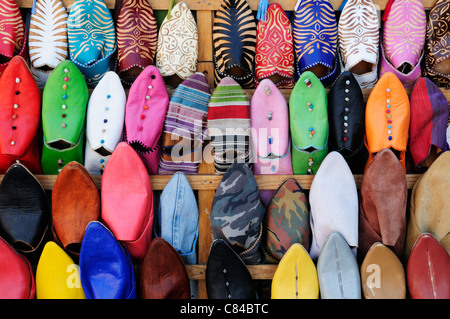 Babouches for Sale, Marrakech, Morocco Stock Photo