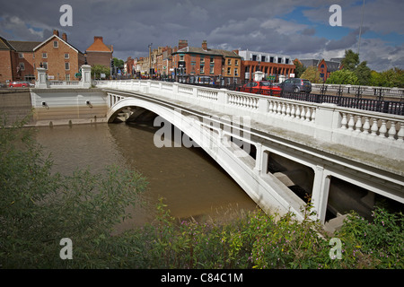 The bridge over the river Mersey at Bridge foot in Warrington. Stock Photo