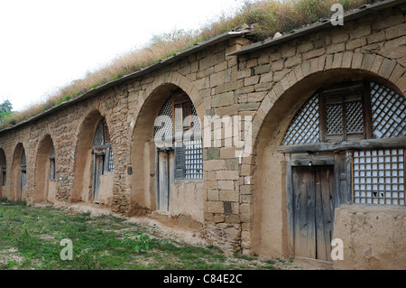 Cave dwellings in northwest China Stock Photo