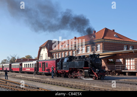 steam train 'Molli', Kuehlungsborn West, Baltic Sea Coast, Mecklenburg-West Pomerania, Germany Stock Photo