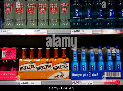 Alcopops on sale in a uk supermarket Stock Photo