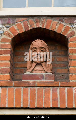 A bust of King Charles I in Bridewell Street, Little Walsingham, Norfolk, UK. Stock Photo