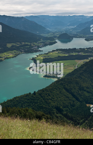 View from Zwolferhorn on Wolfgangsee in Austria Stock Photo