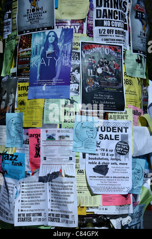 STUDENT NOTICE BOARD BERKELEY UNIVERSITY OF CALIFORNIA BERKELEY CALIFORNIA USA 27 September 2011 Stock Photo