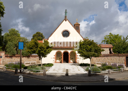 The entrance building to Anglican church's 'The Shrine of Our Lady' at Little Walsingham, Norfolk, England, UK. Stock Photo